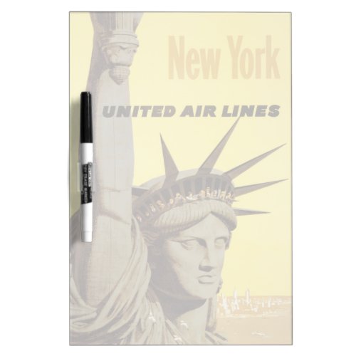 Travel Poster For New York United Air Lines Dry Erase Board