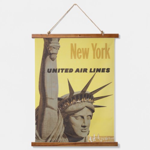 Travel Poster For New York United Air Lines Hanging Tapestry