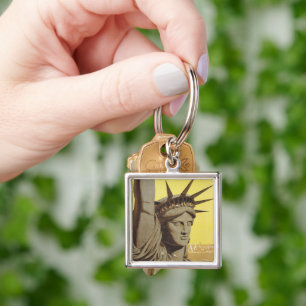 Travel Poster For New York, United Air Lines Keychain