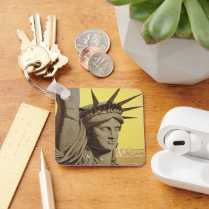 Travel Poster For New York, United Air Lines Keychain
