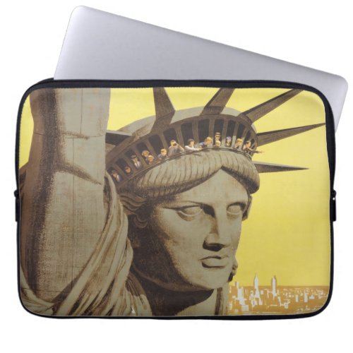 Travel Poster For New York United Air Lines Laptop Sleeve