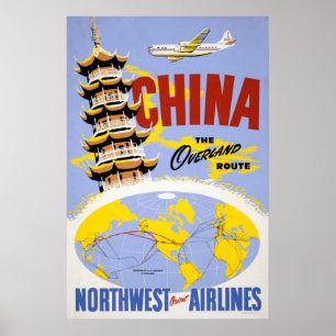 Travel Poster For Northwest Orient Airlines