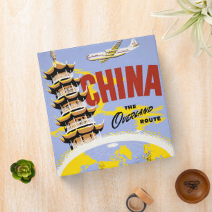 Travel Poster For Northwest Orient Airlines 3 Ring Binder