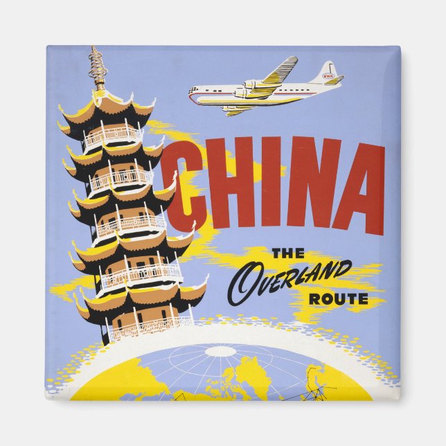 Travel Poster For Northwest Orient Airlines Magnet (Front)