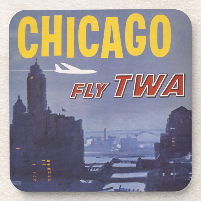 Travel Poster For Trans World Airlines Flights Beverage Coaster (Front)