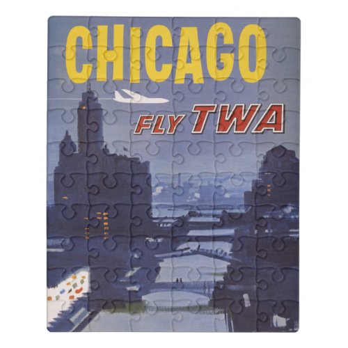 Travel Poster For Trans World Airlines Flights Jigsaw Puzzle