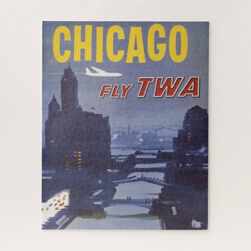Travel Poster For Trans World Airlines Flights Jigsaw Puzzle