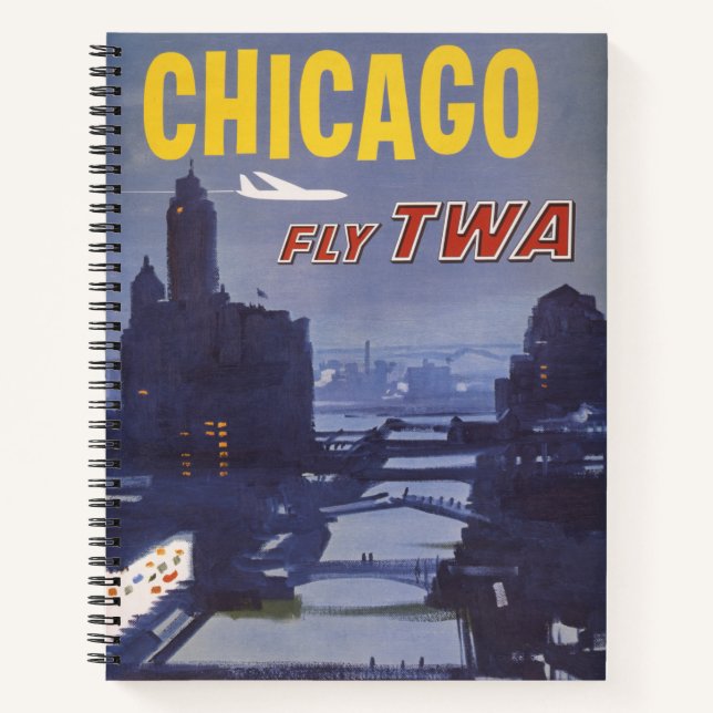 Travel Poster For Trans World Airlines Flights Notebook (Front)