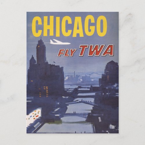 Travel Poster For Trans World Airlines Flights Postcard