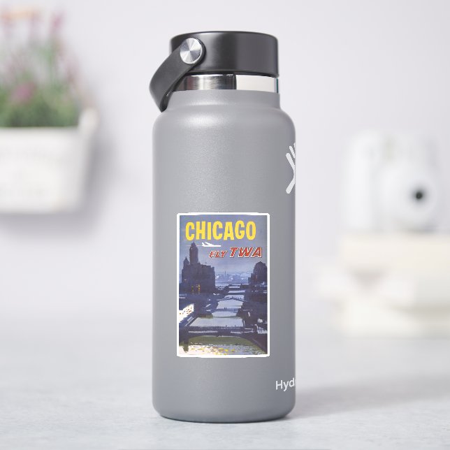 Travel Poster For Trans World Airlines Flights Sticker (HydroFlask)