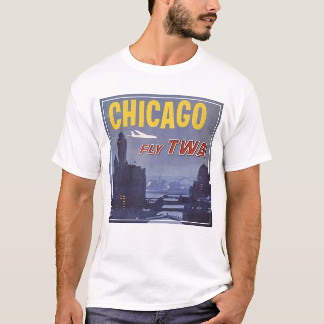 Travel Poster For Trans World Airlines Flights T-Shirt (Front)