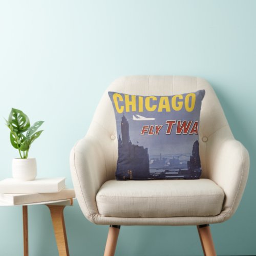 Travel Poster For Trans World Airlines Flights Throw Pillow