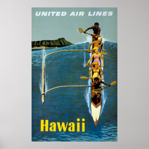 Travel Poster For United Air Lines To Hawaii