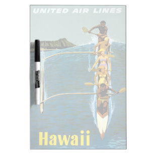 Travel Poster For United Air Lines To Hawaii Dry Erase Board