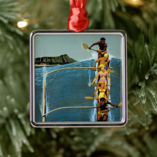 Travel Poster For United Air Lines To Hawaii Metal Ornament
