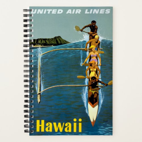 Travel Poster For United Air Lines To Hawaii Notebook