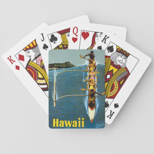 Travel Poster For United Air Lines To Hawaii Playing Cards