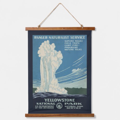 Travel Poster For Yellowstone National Park Hanging Tapestry