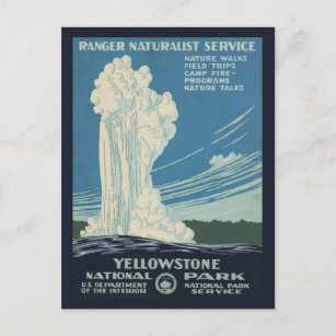 Travel Poster For Yellowstone National Park Postcard