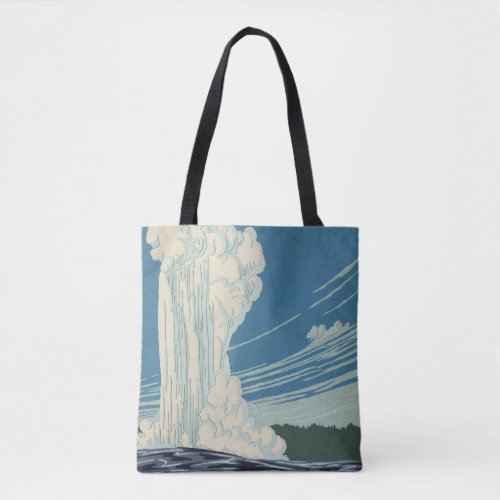 Travel Poster For Yellowstone National Park Tote Bag