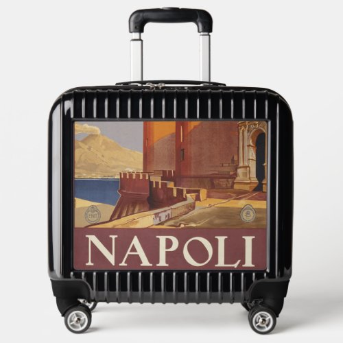 Travel Poster Of Vesuvius And The Bay Of Naples Luggage