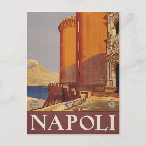 Travel Poster Of Vesuvius And The Bay Of Naples Postcard