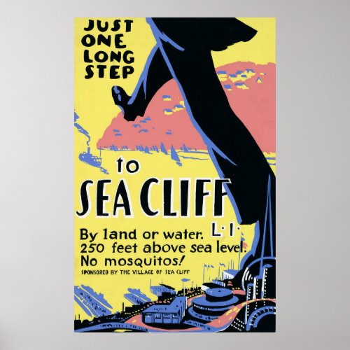 Travel Poster Promoting Sea Cliff Long Island
