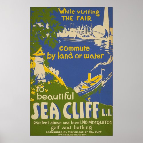 Travel Poster Promoting Sea Cliff Long Island 2