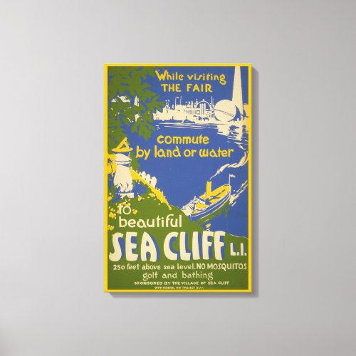 Travel Poster Promoting Sea Cliff Long Island 2 Canvas Print