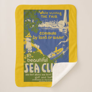 Travel Poster Promoting Sea Cliff, Long Island 2 Sherpa Blanket