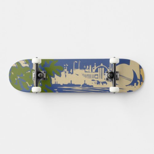 Travel Poster Promoting Sea Cliff Long Island 2 Skateboard