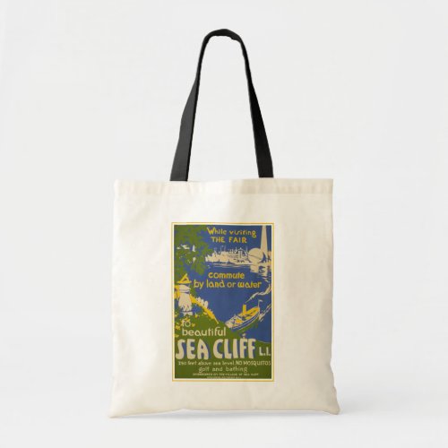 Travel Poster Promoting Sea Cliff Long Island 2 Tote Bag
