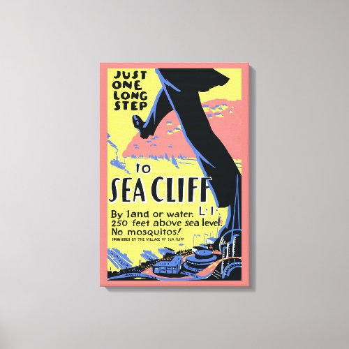 Travel Poster Promoting Sea Cliff Long Island Canvas Print