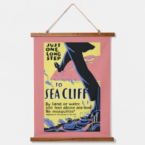 Travel Poster Promoting Sea Cliff Long Island Hanging Tapestry