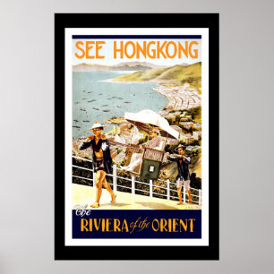 Travel Poster Retro Hong Kong Orient