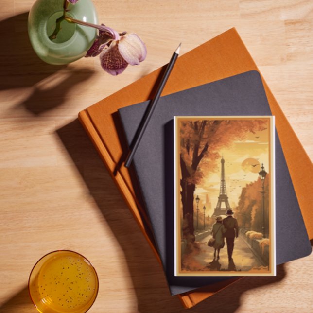 Travel Poster, Romance in Paris customizable Postcard (Creator Uploaded)