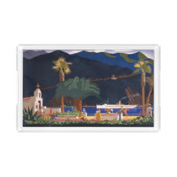Travel Poster - Santa Catalina Island, California Acrylic Tray