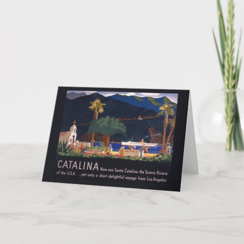 Travel Poster _ Santa Catalina Island California Card