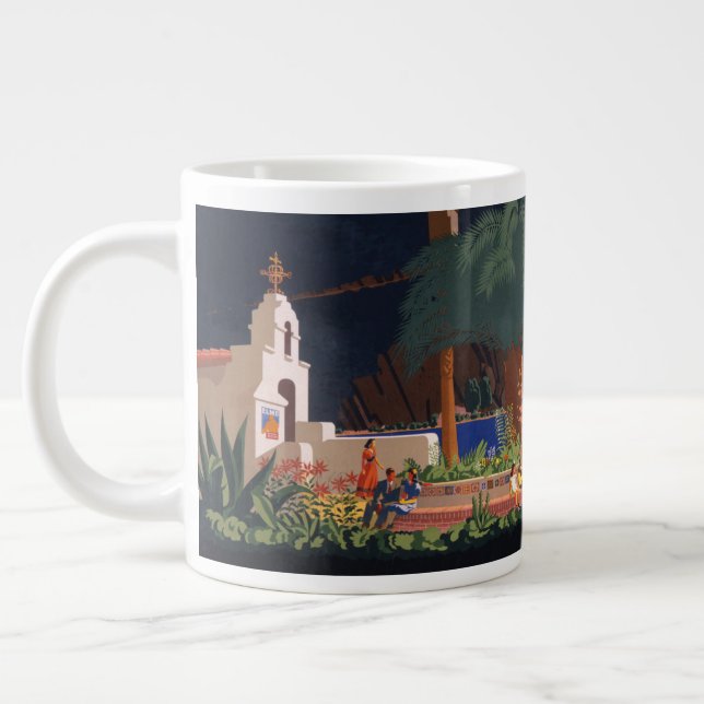 Travel Poster - Santa Catalina Island, California Giant Coffee Mug (Left)