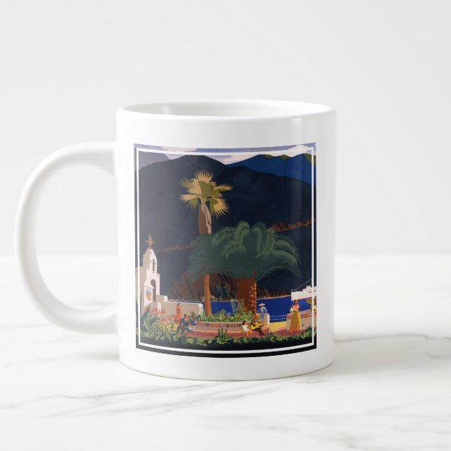 Travel Poster - Santa Catalina Island, California Giant Coffee Mug (Left)