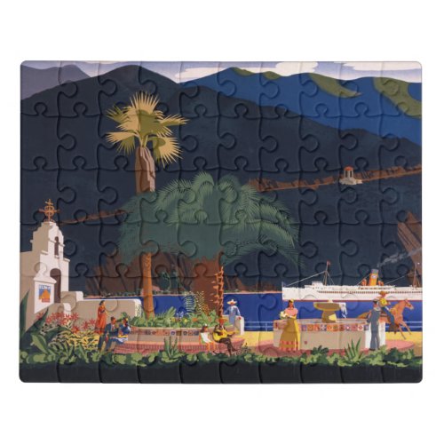 Travel Poster _ Santa Catalina Island California Jigsaw Puzzle