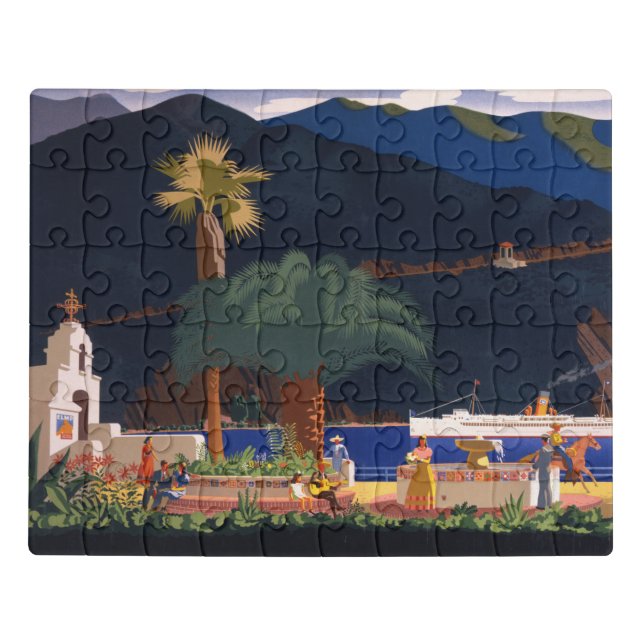 Travel Poster - Santa Catalina Island, California Jigsaw Puzzle (Puzzle Horizontal)