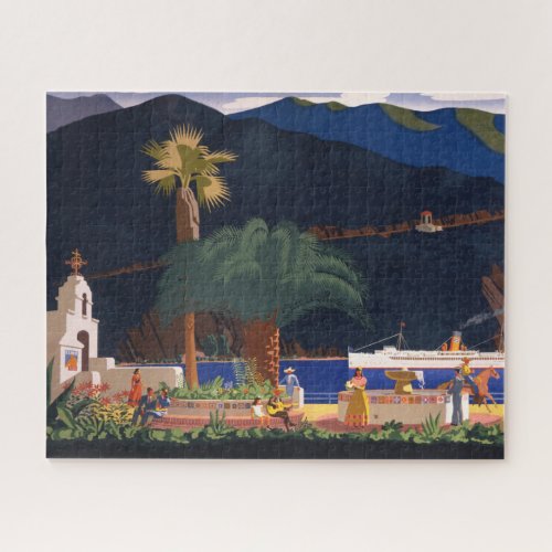 Travel Poster _ Santa Catalina Island California Jigsaw Puzzle