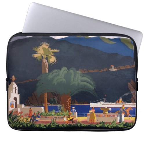 Travel Poster _ Santa Catalina Island California Laptop Sleeve