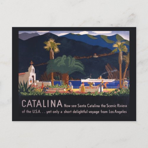 Travel Poster _ Santa Catalina Island California Postcard