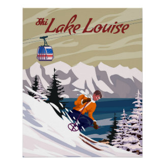 Travel poster Ski Canadian Lake Louise resort