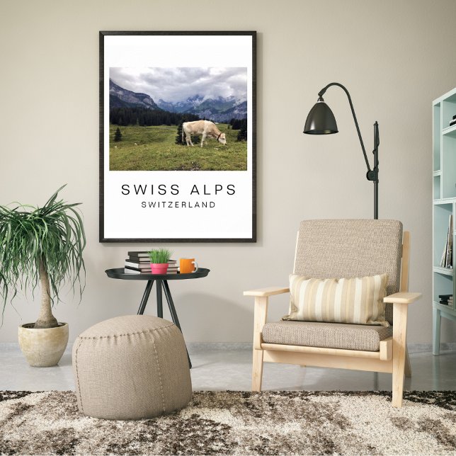 Travel Poster, Swiss Cow, Customizable Poster (Creator Uploaded)