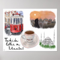Travel Poster: Turkish Coffee in Istanbul Poster