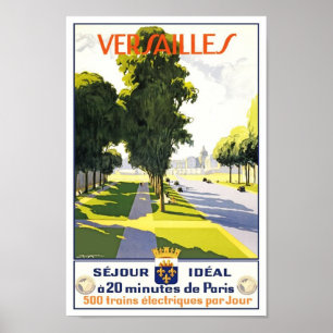 Travel Poster Vintage Versailles Paris Train
