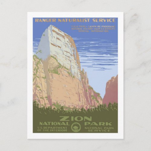 Travel Poster VintageZion Postcard
